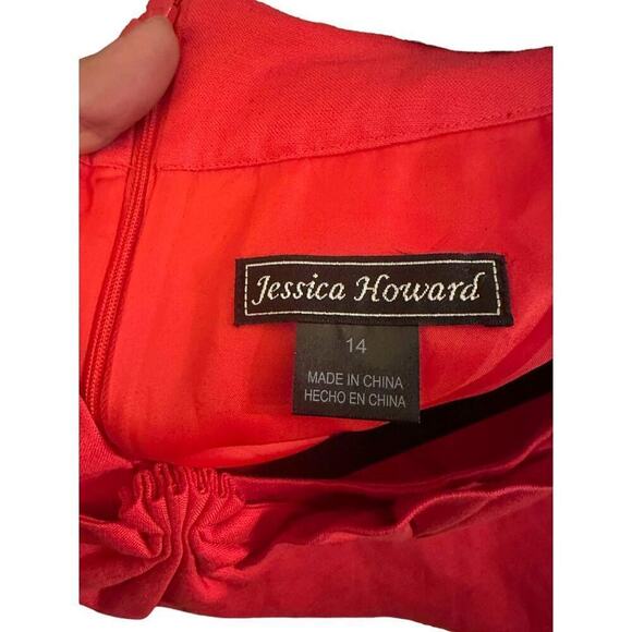 Jessica Howard Linen Sleeveless Midi Dress Accent Collar Size 14 New With Tags - Picture 7 of 10